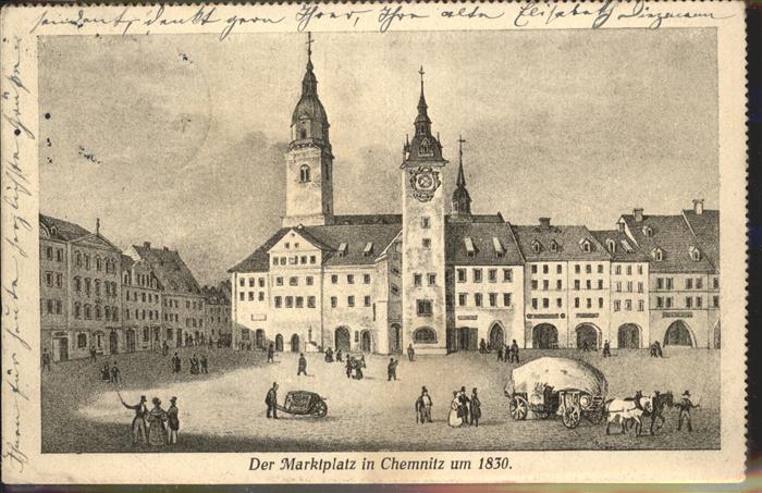 CHEMNITZ Sachsen Marktplatz Kuenstlerkarte