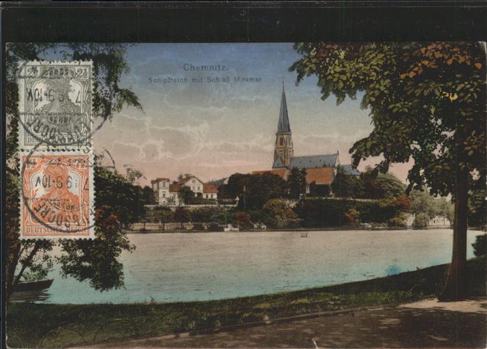CHEMNITZ Sachsen Schlossteich mit Schloss Miramar