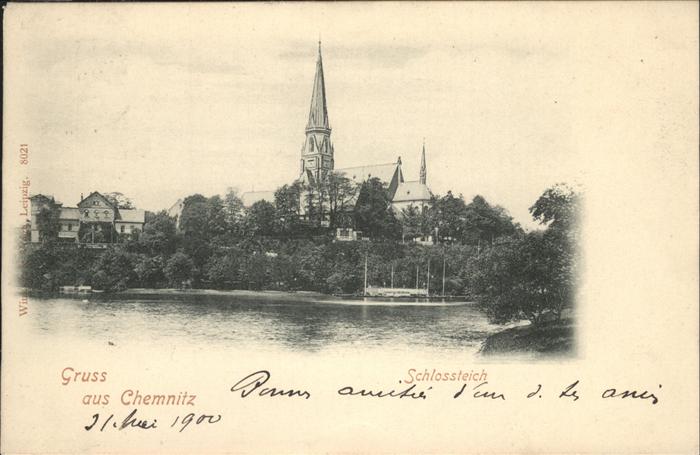 CHEMNITZ Sachsen Schlossteich mit Schlosskirche