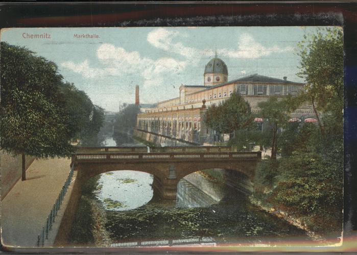 CHEMNITZ Sachsen Markthalle Bruecke Kuenstlerkarte