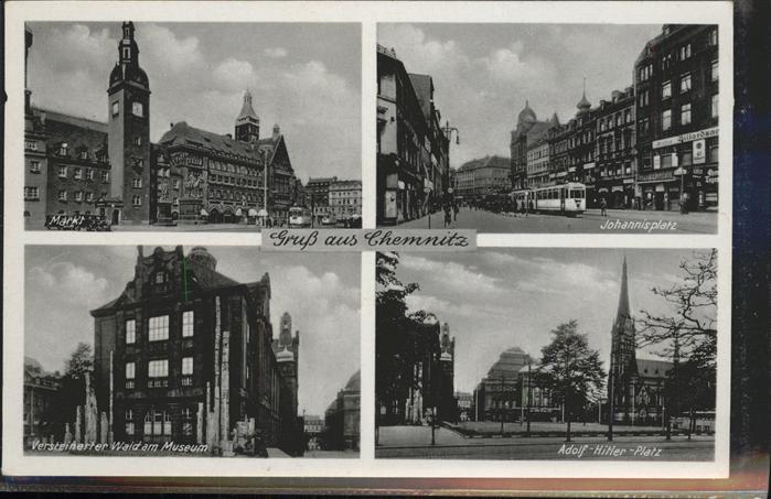 CHEMNITZ Sachsen Johannisplatz A.H.Platz Versteinerter Wald am Museum