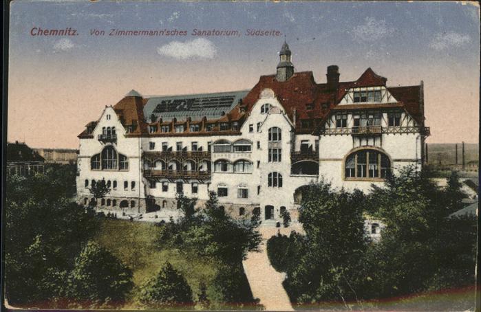 CHEMNITZ Sachsen Von Zimmermann'sches Sanatorium Kuenstlerkarte