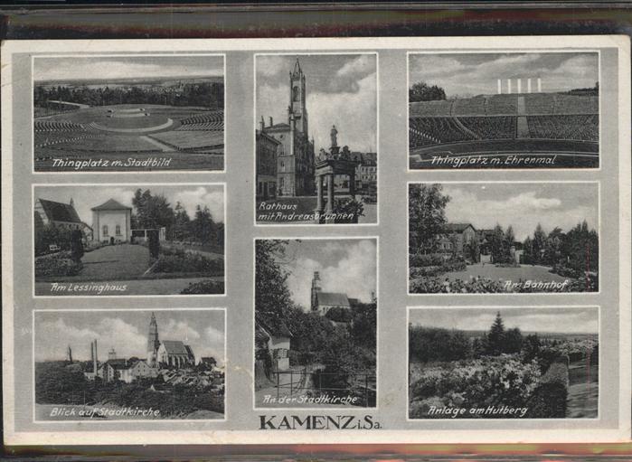 Kamenz Sachsen Thingplatz Rathaus mit Andreasbrunnen E