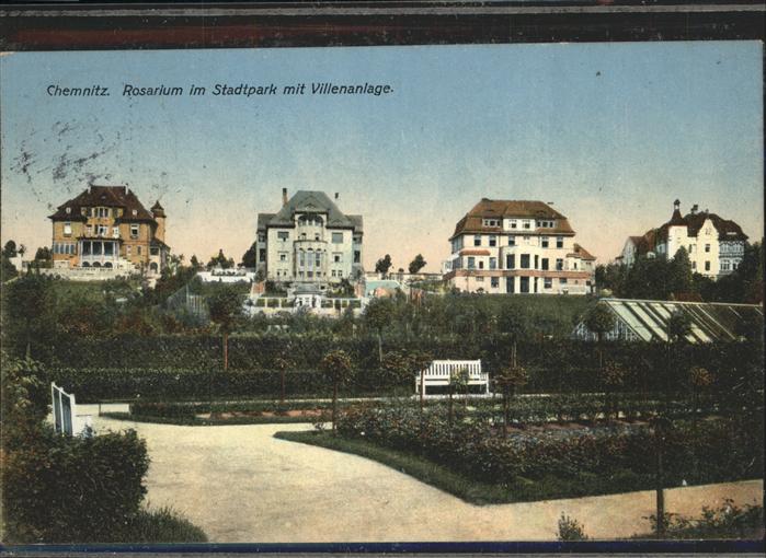 Chemnitz Rosarium im Stadtpark mit Villenanlage