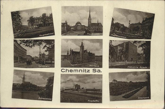 CHEMNITZ Sachsen Hauptbahnhof Theaterplatz Theaterstrasse Falkeplatz Rathaus Sch