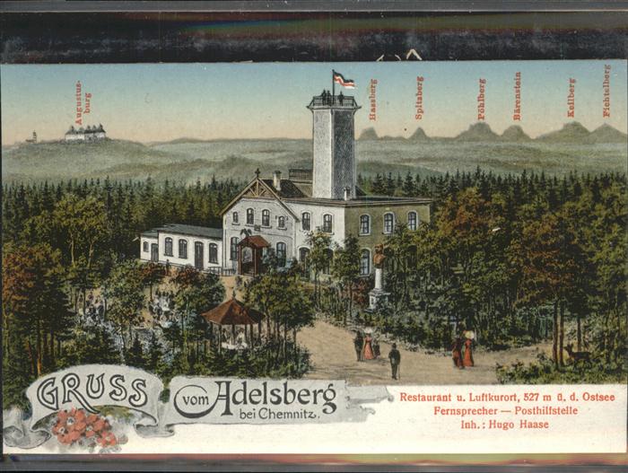 Adelsberg Chemnitz Restaurant und Luftkurort Künstlerkarte