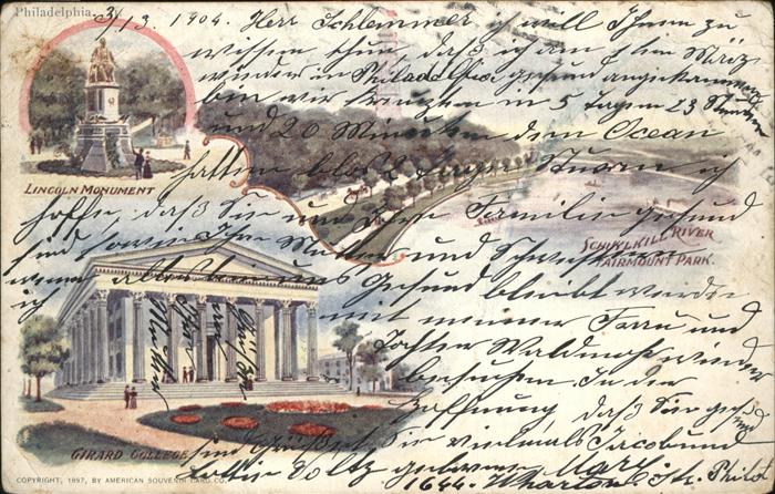 Philadelphia Pennsylvania Lincoln Monument Girard College