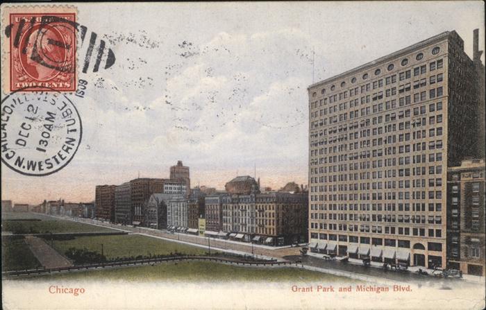 Chicago Illinois Grant Park Michigan Bldg.