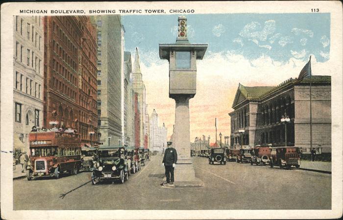 Chicago Illinois Michigan Boulevard Traffic Tower