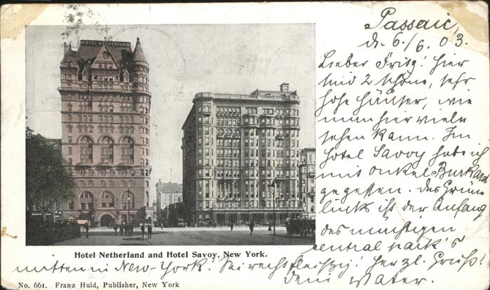 New York City Hotel Netherland and Hotel Savoy