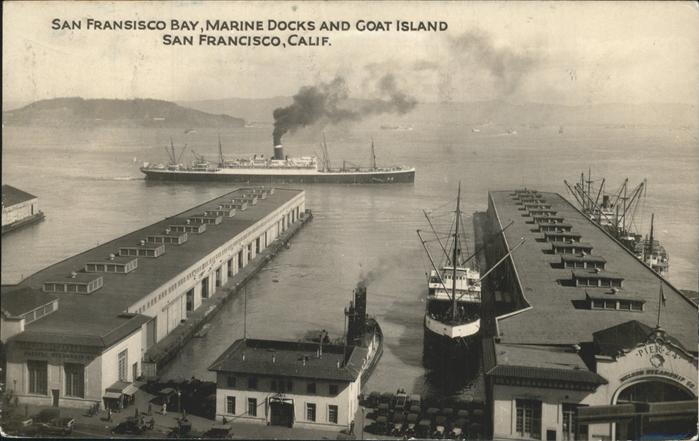 San Francisco California San Francisco Bay Marine Docks and Goat Island
