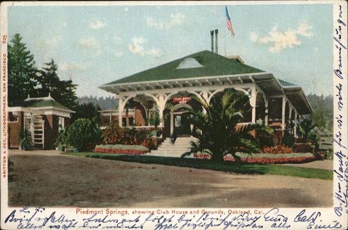 Oakland California Piedmont Springs   showing Club House and Grounds