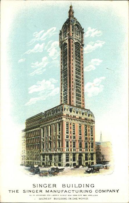 New York City Singer Building The Singer Manufacturing Co