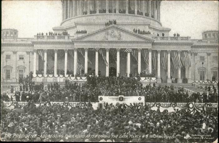 Washington DC The President Addressing the Crowd after taking the Oath