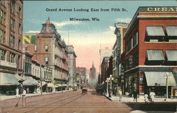 Milwaukee Wisconsin Grand Avenue Looking East from Fifth Street