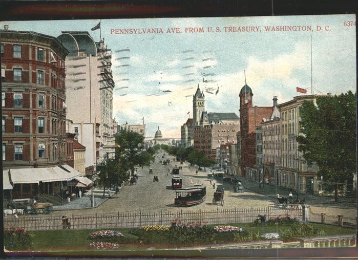 Washington DC Pennsylvania Ave Strassenbahn Pferdekutsche