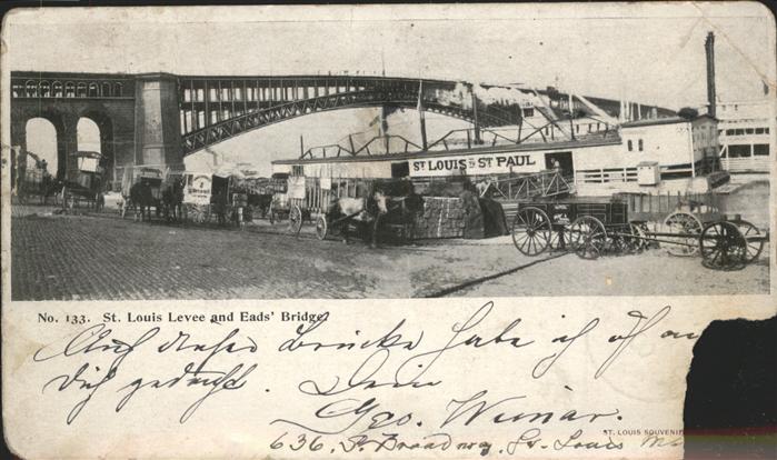 St Louis Missouri Levee and Eads Bridge