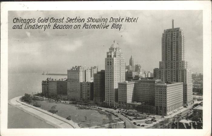 Chicago Illinois Gold Coast Section Drake Hotel Lindbergh Beacon