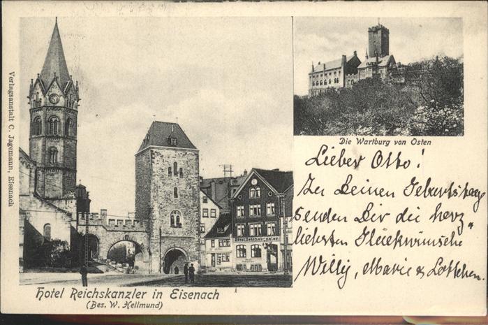 Eisenach Thueringen Hotel Reichskanzler und die Wartburg vo
