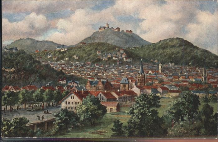 Eisenach Thueringen Panorama mit Wartburg