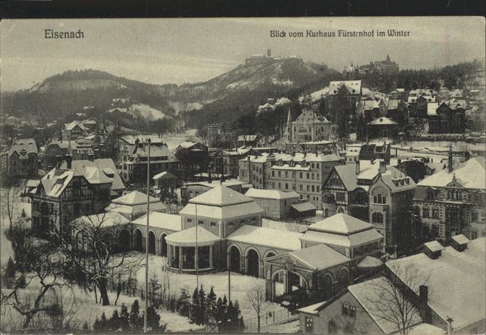 Eisenach Thueringen Blick vom Kurhaus Fürstenhof im Winter