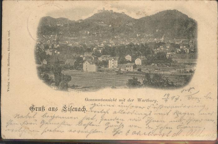 Eisenach Thueringen Gesamtansicht mit Wartburg