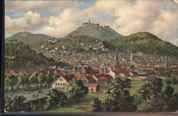 Eisenach Thueringen Panorama mit Wartburg