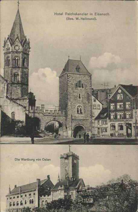 Eisenach Thueringen Hotel Reichskanzler und Wartburg von Os