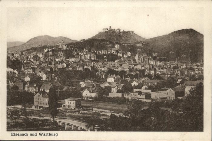 Eisenach Thueringen Panorama mit Wartburg