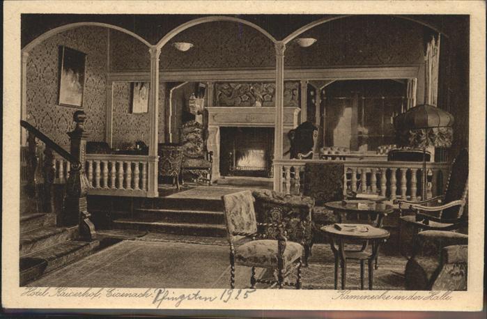 Eisenach Thueringen Hotel Kaiserhof Kaminecke in der Halle