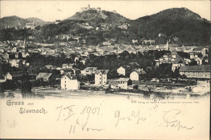 Eisenach Thueringen Panorama mit Wartburg