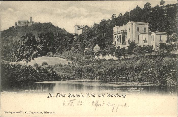 Eisenach Thueringen Fritz Reuter Villa mit Wartburg