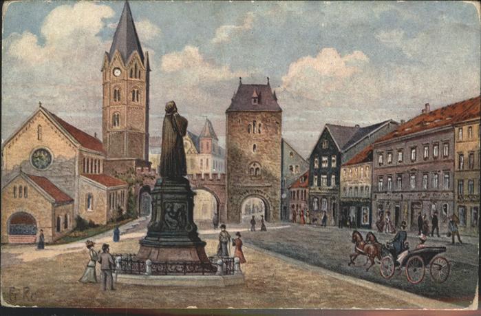 Eisenach Thueringen Carlsplatz mit Lutherdenkmal