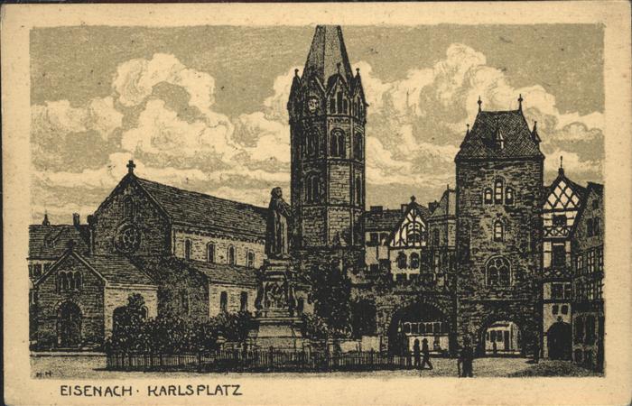 Eisenach Thueringen Karlsplatz Künstlerkarte