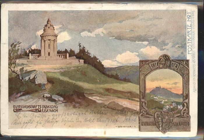Eisenach Thueringen Burschenschafts Denkmal Künstlerkarte