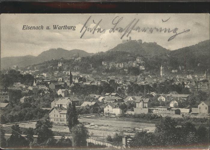 Eisenach Thueringen Panorama mit Wartburg