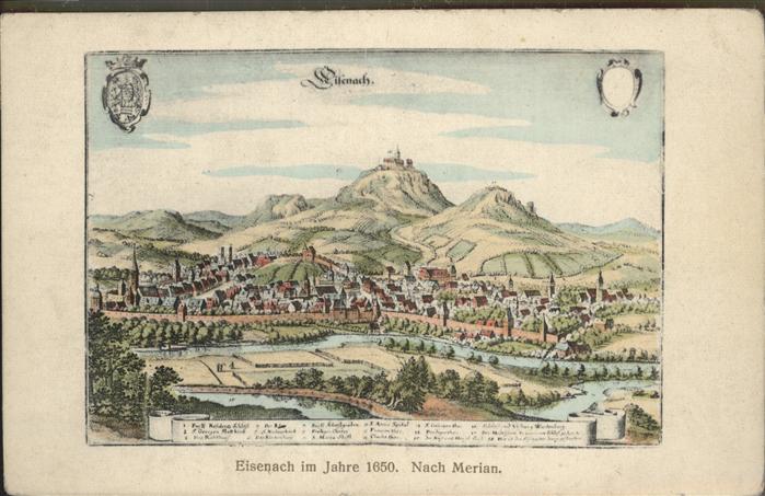 Eisenach Thueringen Eisenach im Jahre 1650 Künstlerkarte