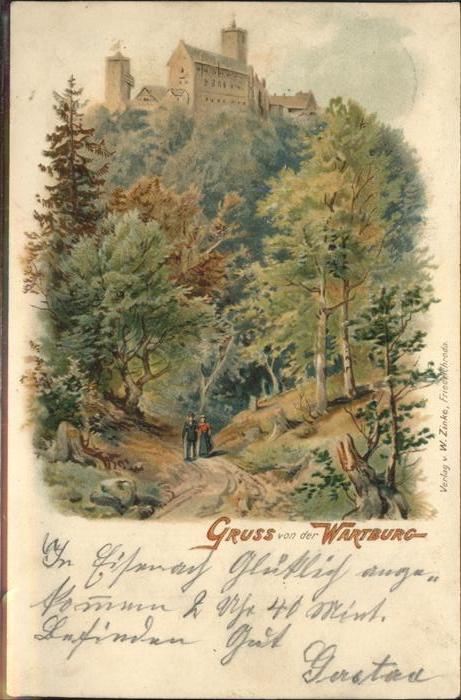 Eisenach Thueringen Die Wartburg Künstlerkarte