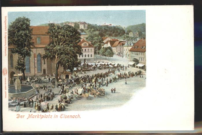 Eisenach Thueringen Der Marktplatz Markttag