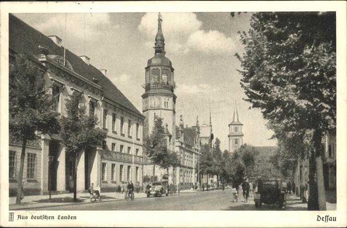 Dessau-Rosslau Kavalierstrasse mit Post und Johanniskirche