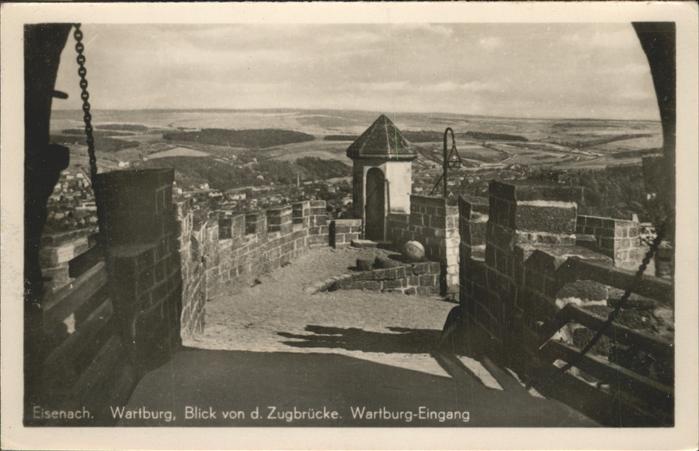 Eisenach Thueringen Wartburg Blick von der Zugbrücke