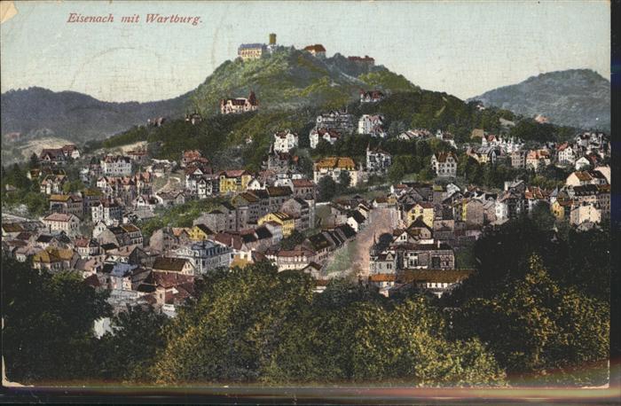 Eisenach Thueringen Panorama mit Wartburg