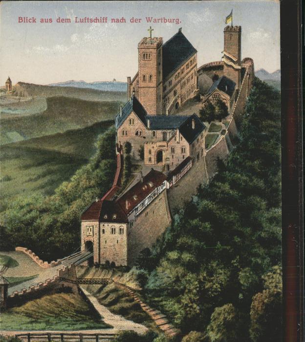 Eisenach Thueringen Blick aus dem Luftschiff auf die Wartbu