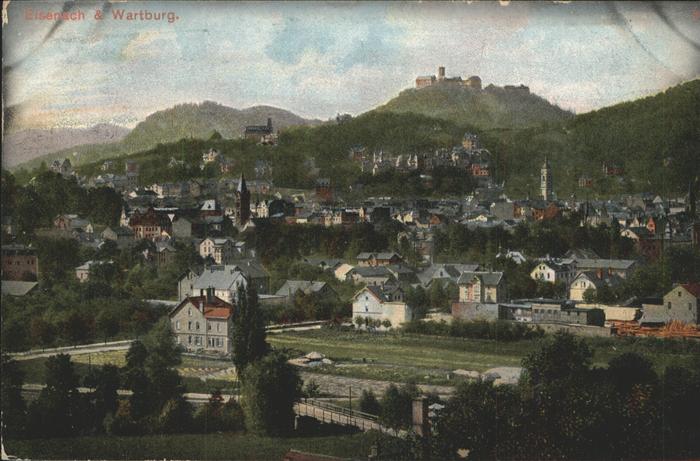 Eisenach Thueringen Panorama mit Wartburg