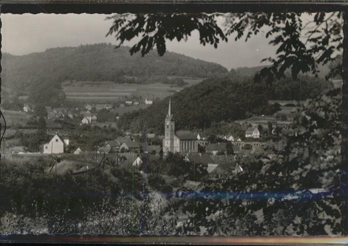 Hartenrod Gladenbach Ortsansicht mit Kirche