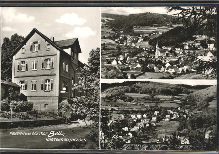 Hartenrod Gladenbach Totalansicht mit Pension Gasthof Seitz