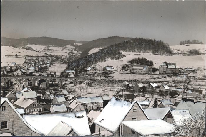 Hartenrod Gladenbach Winterlandschaft Eisenbahnbruecke