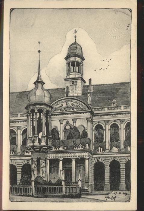 MAGDEBURG  CITY Kaiser Otto Denkmal Bleistiftzeichnung Kuenstlerkarte Paul Hecht