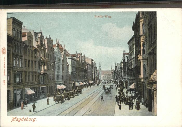 MAGDEBURG  CITY Breite Weg Pferdewagen