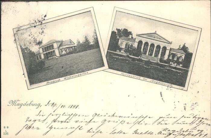 MAGDEBURG  CITY Friedrich Wilhelm Garten Herrenkrug